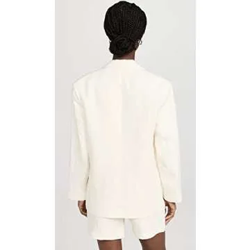 ANINE BING Quinn Blazer - Chic White Linen Women's Styles