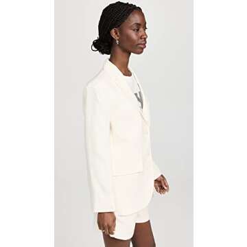 ANINE BING Quinn Blazer - Chic White Linen Women's Styles