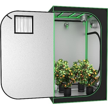 JungleA 4x4 Grow Tent,Indoor Hydroponic Greenhouse Growing Tent,48"x48"x80" Large Grow Tent Kit,Home Plant Farmer Mushroom Grow Box w/Window & Tray