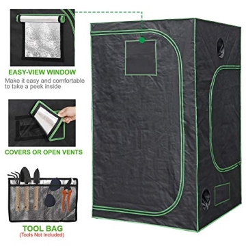 JungleA 4x4 Grow Tent,Indoor Hydroponic Greenhouse Growing Tent,48"x48"x80" Large Grow Tent Kit,Home Plant Farmer Mushroom Grow Box w/Window & Tray
