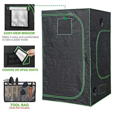 JungleA 4x4 Grow Tent,Indoor Hydroponic Greenhouse Growing Tent,48"x48"x80" Large Grow Tent Kit,Home Plant Farmer Mushroom Grow Box w/Window & Tray