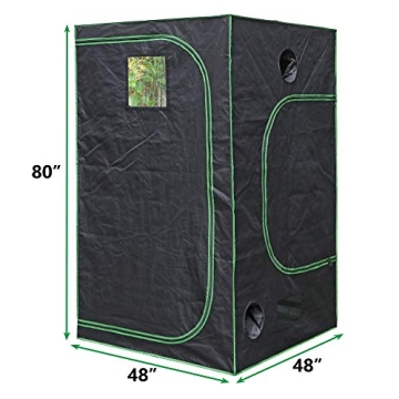 JungleA 4x4 Grow Tent,Indoor Hydroponic Greenhouse Growing Tent,48"x48"x80" Large Grow Tent Kit,Home Plant Farmer Mushroom Grow Box w/Window & Tray
