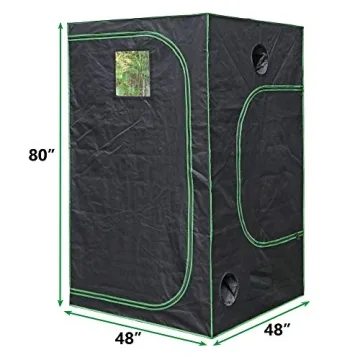 JungleA 4x4 Grow Tent,Indoor Hydroponic Greenhouse Growing Tent,48"x48"x80" Large Grow Tent Kit,Home Plant Farmer Mushroom Grow Box w/Window & Tray