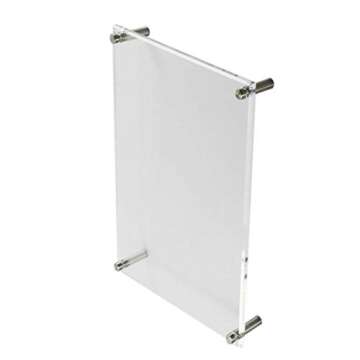 B&NN Double Panel Floating Clear Acrylic Wall Mount Sign Frame Certificate Frame Wall Photo or Document Frame (8x10)