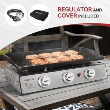 Royal Gourmet 3-Burner Portable Griddle for Outdoor Cooking