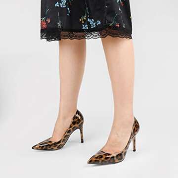 JOY IN LOVE Women's Leopard Pumps with 3.5" High Heel