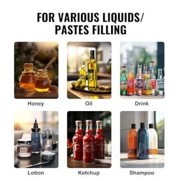 VEVOR A03 Pro Manual Paste Liquid Filling Machine, 5-100ml Adjustable Bottle Filling Machine with 11.5L Hopper for Filling Paste/Cream/Cosmetic/Perfume/Drink/Medicine/Shampoo/Lip Gloss