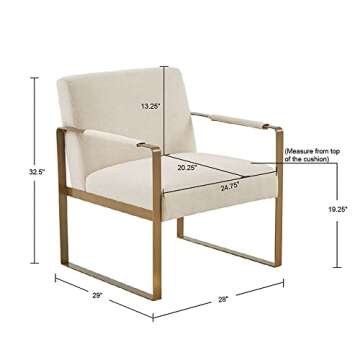 Martha Stewart Upholsterd Accent Chair Living Room Furniture - Modern Design, Comfortable Foam Seat ...