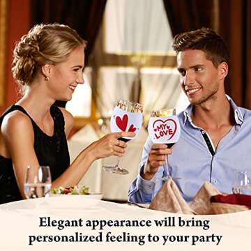 Sublimation Blank Wine Glass Sleeve Neoprene Wine Glass Sleeve Wine Glass Insulator Cover Drink Sleeve for Wine Glass Cold Drinks Sublimation Ornaments Supplies, 3.3 x 4.5 Inch (30 Pieces)