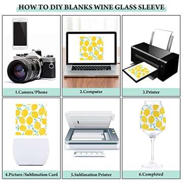 Sublimation Blank Wine Glass Sleeve Neoprene Wine Glass Sleeve Wine Glass Insulator Cover Drink Sleeve for Wine Glass Cold Drinks Sublimation Ornaments Supplies, 3.3 x 4.5 Inch (30 Pieces)