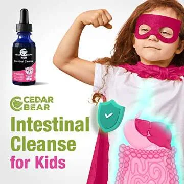 Cedar Bear - Intestinal Cleanse for Kids, Liquid Herbal Supplement for Detox and Digestive Cleanse with Natural Herbs, Alcohol-Free Gut Cleanse Drops for Children, 1 fl oz / 30 ml