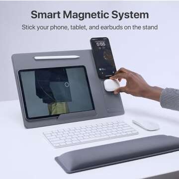 HUANUO Magno Module Master Magnetic Laptop Stand – Adjustable, Portable Design, Compatible with 17" Laptops, Dark Grey