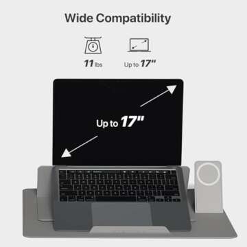 HUANUO Magno Module Master Magnetic Laptop Stand – Adjustable, Portable Design, Compatible with 17" Laptops, Dark Grey