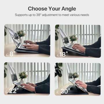 HUANUO Magno Module Master Magnetic Laptop Stand – Adjustable, Portable Design, Compatible with 17" Laptops, Dark Grey