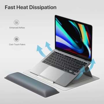 HUANUO Magno Module Master Magnetic Laptop Stand – Adjustable, Portable Design, Compatible with 17" Laptops, Dark Grey