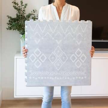 Lillefolk Baby Foam Play Mat - Baby Playmat | Tiles for Kids Interlocking Mat - Foam Baby Mat for Babies & Toddlers - Non Toxic Play Mat for Baby Tummy Time Mat 6x4ft Gray