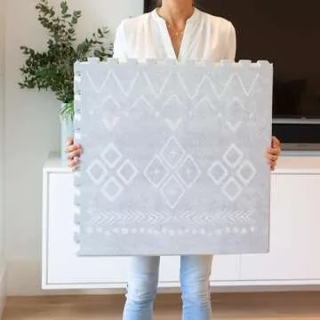 Lillefolk Baby Foam Play Mat - Baby Playmat | Tiles for Kids Interlocking Mat - Foam Baby Mat for Babies & Toddlers - Non Toxic Play Mat for Baby Tummy Time Mat 6x4ft Gray