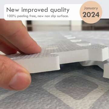 Lillefolk Baby Foam Play Mat - Baby Playmat | Tiles for Kids Interlocking Mat - Foam Baby Mat for Babies & Toddlers - Non Toxic Play Mat for Baby Tummy Time Mat 6x4ft Gray