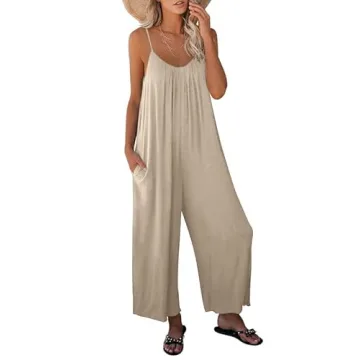 Dokotoo Women's Stylish Loose Jumpsuit with Pockets & Adjustable Straps