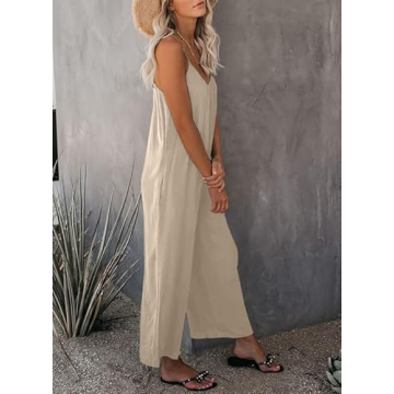 Dokotoo Women's Adjustable Strap Loose Jumpsuit with Pockets