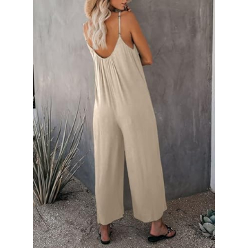 Dokotoo Women's Adjustable Strap Loose Jumpsuit with Pockets