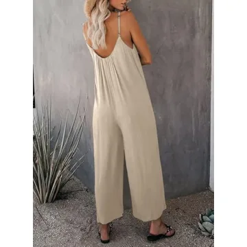 Dokotoo Women's Adjustable Strap Loose Jumpsuit with Pockets