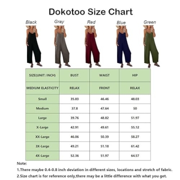 Dokotoo Women's Adjustable Strap Loose Jumpsuit with Pockets