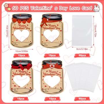 Biawoy Valentines Cards for Kids - 60 Pack Happy Valentines Day Cards - Funny Valentine Gifts for classroom- kids valentines day cards for school Exchange Party Favors(Candy Not Included)