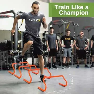 Ambifirner Agility Ladder Training Equipment Set - Agility Ladder(12 Rungs/20ft), 4 Speed Hurdles, 12 Training Cones, Jump Rope, Parachute for Speed/Soccer/Football Training with Carry Bag