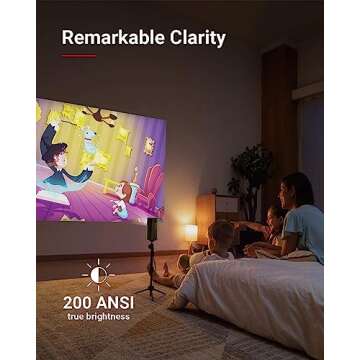 NEBULA by Anker Apollo - Mini Projector with WiFi and Bluetooth, Portable and Small, Ideal for Outdoor Movies, 6W Speaker, 100 Inch Picture, Home Theater Experience, 4Hr Video Playtime