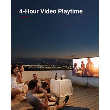 NEBULA by Anker Apollo - Mini Projector with WiFi and Bluetooth, Portable and Small, Ideal for Outdoor Movies, 6W Speaker, 100 Inch Picture, Home Theater Experience, 4Hr Video Playtime