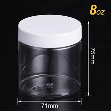12 Pack 8oz Clear Plastic Jars with Lids for Storage