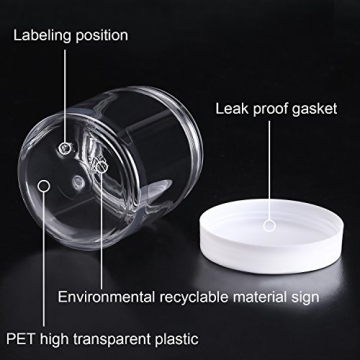 12 Pack 8oz Clear Plastic Jars with Lids for Storage