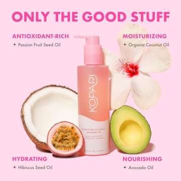 Kopari Sudsy Shower Oil - Skin Cleansing, Moisture Locking, Skin Hydrating Shower Oil (8.4oz)