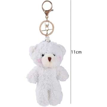 1Pc Brown Bear Pink Heart Mini Plush Stuffed Keychain for Gifts, Crafts, and More