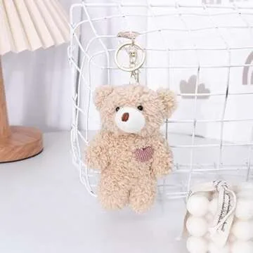 Cute Brown Bear Mini Plush Keychain for Everyone