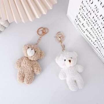 Cute Brown Bear Mini Plush Keychain for Everyone