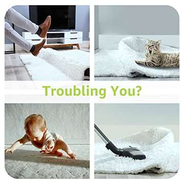 Rabenda 8 Pcs Grippers for Rugs, Non Slip Rug Pads for Hardwood Floors and Tiles, Reusable Rug Tape ...