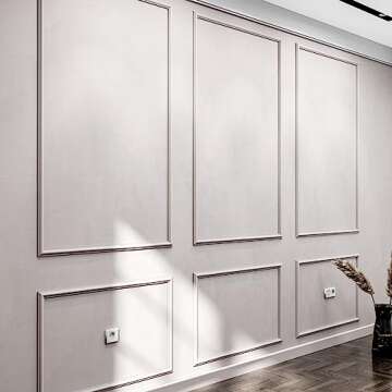 Birdeco Peel and Stick Pre-Cut Wall molding kit Pieces, All Edges precut, Factory Primed Wall molding Pieces to Make 3 top 3 Bottom Frames P-32 P