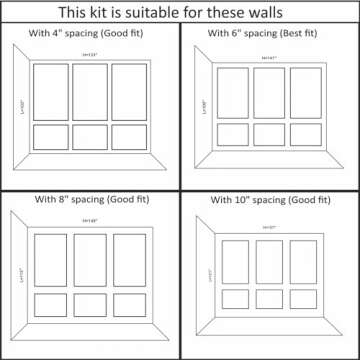 Birdeco Peel and Stick Pre-Cut Wall molding kit Pieces, All Edges precut, Factory Primed Wall molding Pieces to Make 3 top 3 Bottom Frames P-32 P