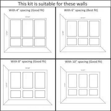 Birdeco Peel and Stick Pre-Cut Wall molding kit Pieces, All Edges precut, Factory Primed Wall molding Pieces to Make 3 top 3 Bottom Frames P-32 P