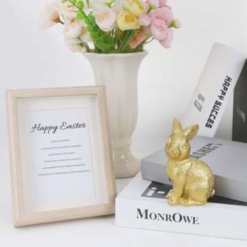 Adorable DUQGUHO Easter Bunny Decor Figurine for Home Decoration and Gifts