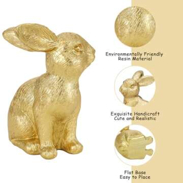 Beautiful DUQGUHO Easter Bunny Figurine for Spring Decor