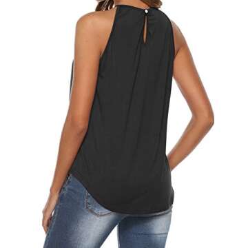 Black Cami Tank Tops for Women Sleeveless Boho Shirts Blouses Beach Vacation XXL