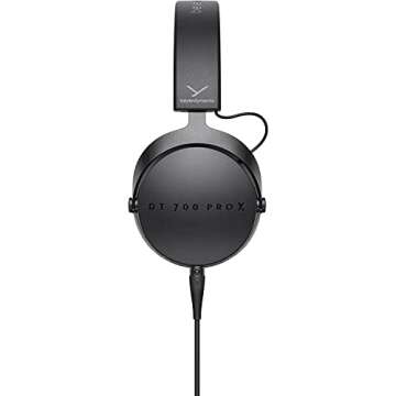 beyerdynamic DT 700 Pro X Closed-Back Studio Headphones Bundle with Detachable Cable, Headphone Splitter, Extension Cable, and 6AVE Headphone Cleaning Kit