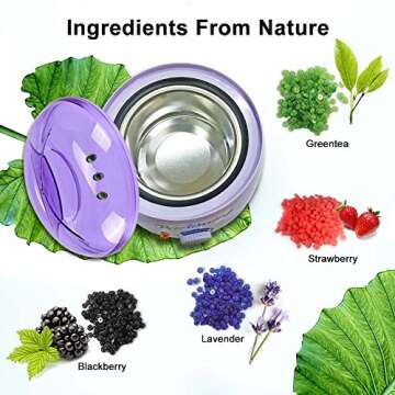 Portable Electric Wax Warmer Kit for Total Body Hair Removal - Melting Pot Hot Wax Heater with Acces...