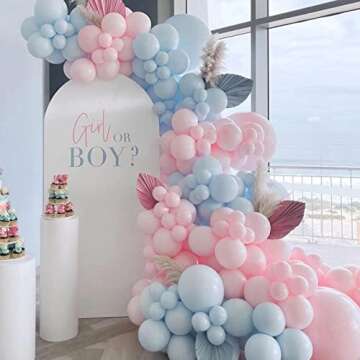 Voircoloria 130pcs Light Pink Balloons Different Sizes 18" 12" 10" 5" Pastel Pink Balloons for Boys Girls Birthday Baby Shower Gender Reveal Wedding Princess Theme Decorations