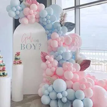 Voircoloria 130pcs Light Pink Balloons Different Sizes 18" 12" 10" 5" Pastel Pink Balloons for Boys Girls Birthday Baby Shower Gender Reveal Wedding Princess Theme Decorations