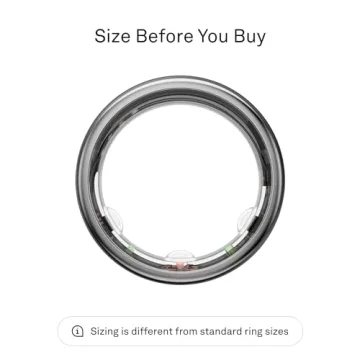 Oura Ring Gen3 Horizon - Silver Smart Ring for Health Monitoring