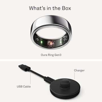 Oura Ring Gen3 Horizon - Silver Smart Ring for Health Monitoring